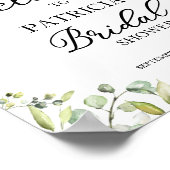 Groene Eucalyptus Bruidsdouche Welkom Poster (Hoek)