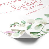 Groene Eucalyptus Bruidsdouche Welkomstposter Poster (Hoek)