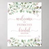 Groene Eucalyptus Bruidsdouche Welkomstposter Poster (Voorkant)