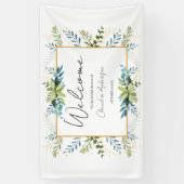 Groene eucalyptus bruidsfeest banner (Verticaal)