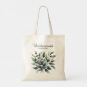 Groene Eucalyptus Bruidsmeisje Tote Bag (Achterkant)
