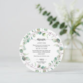 Groene Eucalyptus Bruidssalon Cirkelmenu Kaart (Staand voorkant)