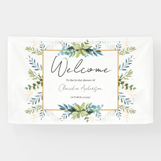 Groene eucalyptus bruidsshower Banner (Horizontaal)