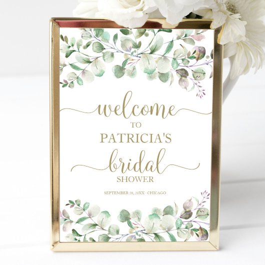Groene Eucalyptus Bruidsshower Welkomstposter Poster