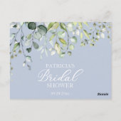 Groene Eucalyptus Bruiloft Advieskaarten Briefkaart (Achterkant)