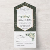 Groene Eucalyptus Bruiloft All In One Uitnodiging (Binnen)