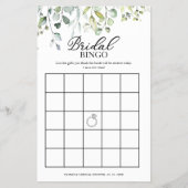 Groene Eucalyptus Bruiloft Bingo Flyer (Voorkant)