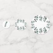 Groene eucalyptus bruiloft bruidsfeest confetti (Voorkanten)
