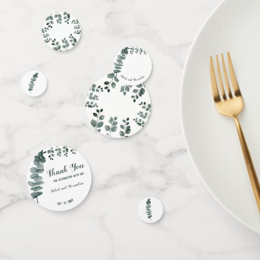 Groene eucalyptus bruiloft bruidsfeest confetti (Groep)