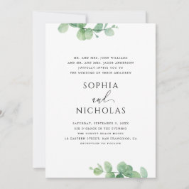 Groene Eucalyptus Bruiloft | Elegante Botanische Kaart