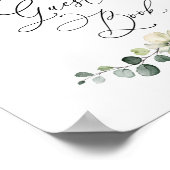 Groene Eucalyptus Bruiloft Feest Gastboek Poster (Hoek)