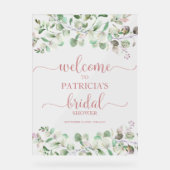 Groene Eucalyptus Bruiloft Feest Welkomstbord Acryl Bord (Voorkant)