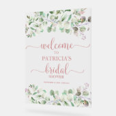 Groene Eucalyptus Bruiloft Feest Welkomstbord Acryl Bord (Hoek)