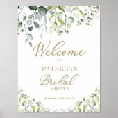 Groene Eucalyptus Bruiloft Feest Welkomstposter Poster (Voorkant)