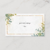 Groene eucalyptus bruiloft informatiekaartje (Voorkant)