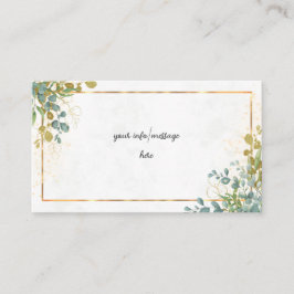 Groene eucalyptus bruiloft informatiekaartje