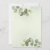 Groene Eucalyptus Bruiloft Kaart (Achterkant)