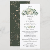 Groene Eucalyptus Bruiloft Menu (Voorkant / Achterkant)