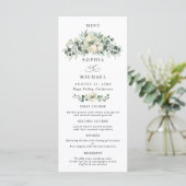 Groene Eucalyptus Bruiloft Menu (Staand voorkant)