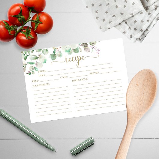 Groene Eucalyptus Bruiloft Recept Kaarten