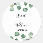 Groene Eucalyptus bruiloft Sticker (Voorkant)