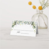 Groene Eucalyptus Bruiloft Stoelen Shower Vouwkaar Plaatskaartje (Voorkant)