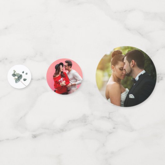 Groene Eucalyptus Bruiloft Tafel Decoratie Confetti (Voorkanten)