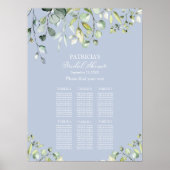 Groene Eucalyptus Bruiloft Zitkamer Stoelen Chart Poster (Voorkant)