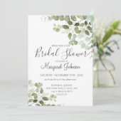 Groene Eucalyptus Bruiloftsborrel Uitnodiging (Staand voorkant)