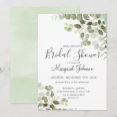 Groene Eucalyptus Bruiloftsborrel Uitnodiging (Voorkant / Achterkant)