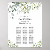 Groene Eucalyptus Bruiloftsontbijt Zitplaatskaart Poster (Voorkant)