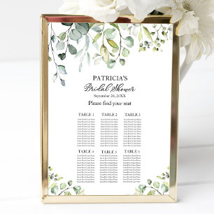 Groene Eucalyptus Bruiloftsontbijt Zitplaatskaart Poster