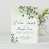 Groene Eucalyptus Bruiloftsuitnodiging Kaart (Staand voorkant)