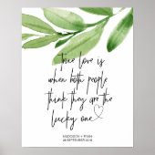 Groene Eucalyptus buitenshuis bruiloft True Love W Poster (Voorkant)