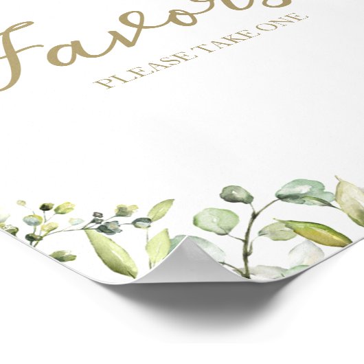 Groene Eucalyptus Calligrafie Favorieten Bord Poster (Hoek)