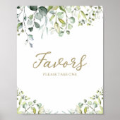 Groene Eucalyptus Calligrafie Favorieten Bord Poster (Voorkant)