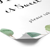 Groene Eucalyptus Calligrafie Liefde Is Zoete Bord Poster (Hoek)
