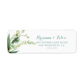 Groene Eucalyptus Calligrafie Retouradreslabel Vin Etiket (Voorkant)