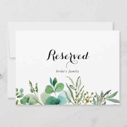 Groene Eucalyptus Calligraphy Wedding Reserved Sig (Achterkant)