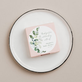 Groene Eucalyptus Custom Baby shower Dank u Ronde Sticker