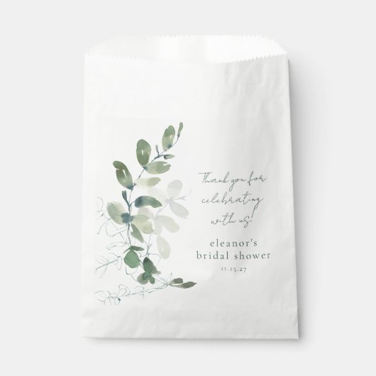 Groene Eucalyptus Custom Vrijgezellenfeest Dank u Bedankzakje (Voorkant)