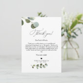 Groene Eucalyptus Dankjewel Briefkaart (Staand voorkant)