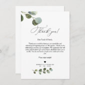 Groene Eucalyptus Dankjewel Briefkaart (Voorkant / Achterkant)