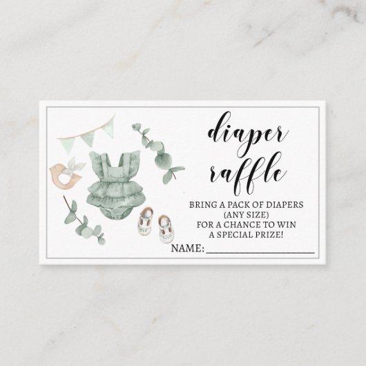 Groene eucalyptus diaper baby shower kaarten (Voorkant)