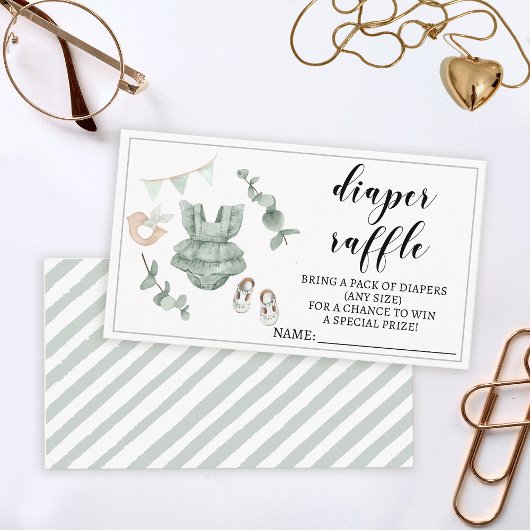 Groene eucalyptus diaper baby shower kaarten