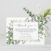 Groene Eucalyptus Eenvoudige Begrafenis Dank u Opm Kaart (Staand voorkant)