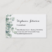 Groene Eucalyptus Eenvoudige persoonlijke oproepka Contactkaartje (Voorkant)