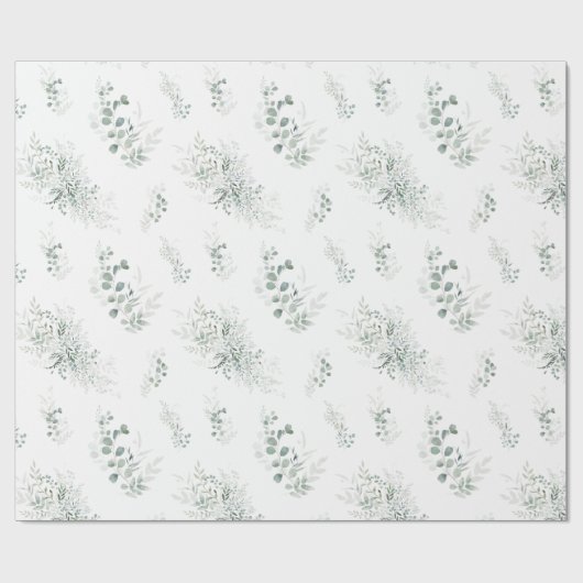 Groene Eucalyptus Elegant  Cadeaupapier (Vlak)