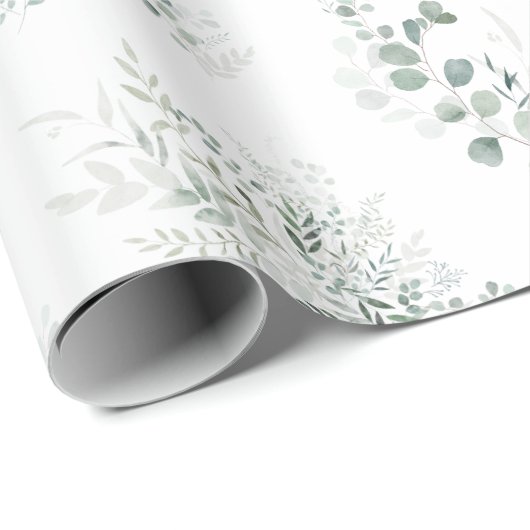 Groene Eucalyptus Elegant  Cadeaupapier (Rol Hoek)