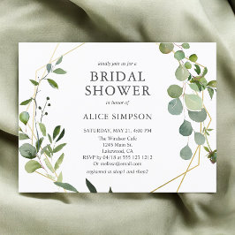 Groene Eucalyptus Elegante Bruiloft Feest Uitnodiging Briefkaart